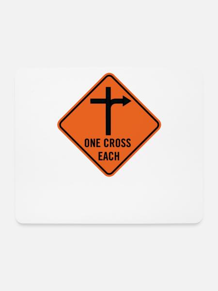 Kreuzigungszeichen je ein Kreuz - Mousepad (Querformat) - Weiß