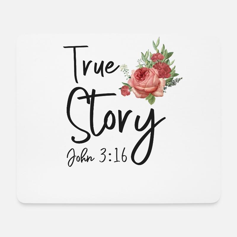 Christian Bible Verse Quote Rose - Mousepad (Querformat) - Weiß