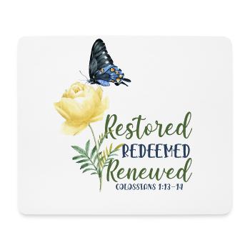 Christian Bible Verse Butterfly - Mousepad (Querformat) - Weiß - Vorne