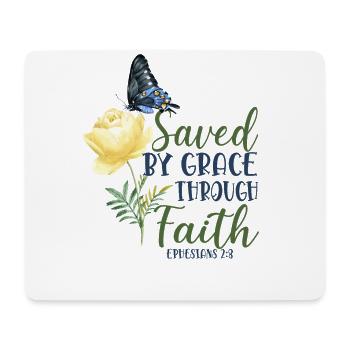 Verset biblique chrétien Papillon - Tapis de souris (format paysage) - blanc - Devant