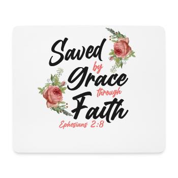 Christian Bible Verse Quote Rose - Mouse Pad (horizontal) - white - Front