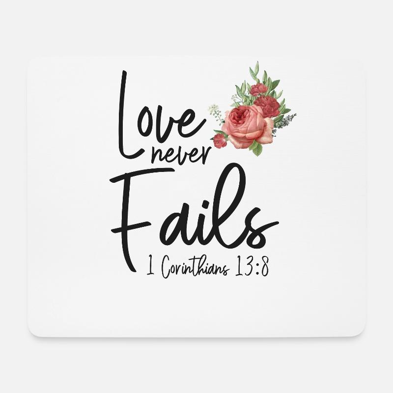 Christian Bible Verse Quote Rose - Mousepad (Querformat) - Weiß