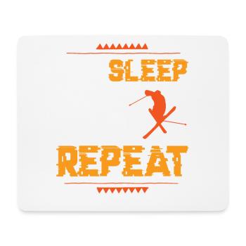 Eat Sleep Ski Repeat - Mousepad (Querformat) - Weiß - Vorne