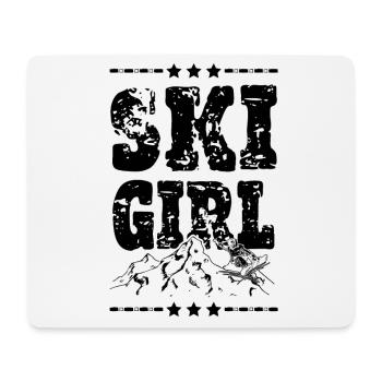 Ski Girl - Tapis de souris (format paysage) - blanc - Devant