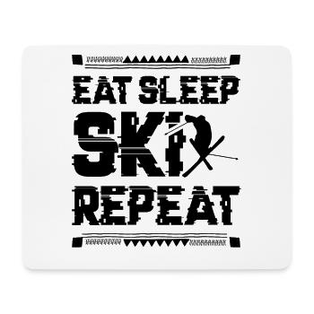 Eat Sleep Ski Repeat - Mousepad (Querformat) - Weiß - Vorne