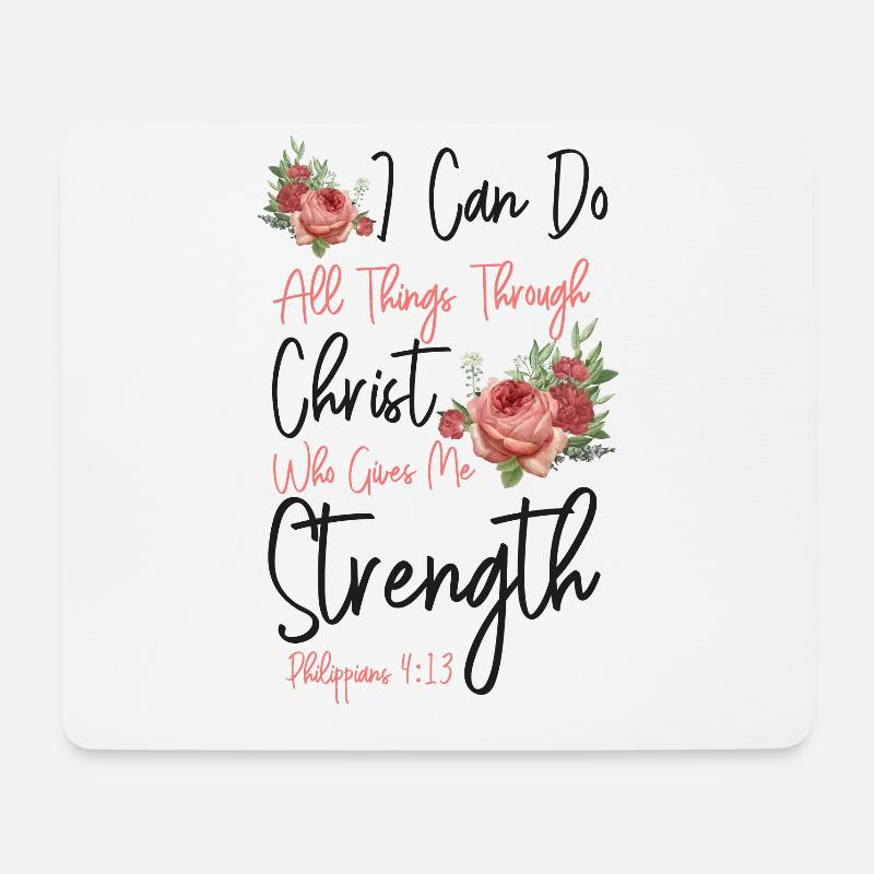 Christian Bible Verse Quote Rose - Mousepad (Querformat) - Weiß