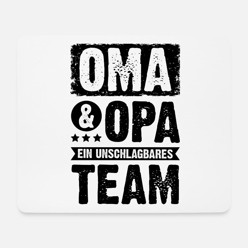 oma und opa team - Mousepad (Querformat) - Weiß