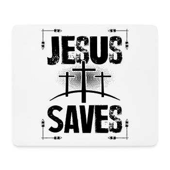 Jesus Saves - Mousepad (Querformat) - Weiß - Vorne
