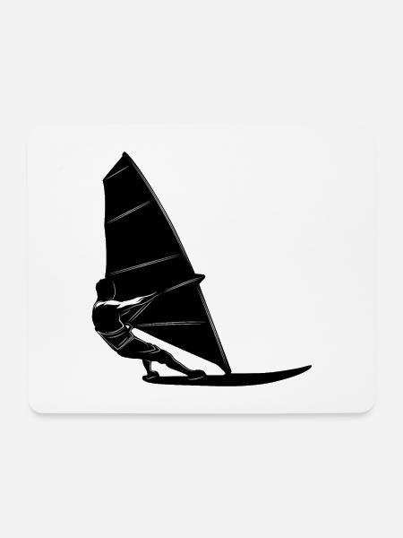 Windsurfen Silhouette - Mousepad (Querformat) - Weiß