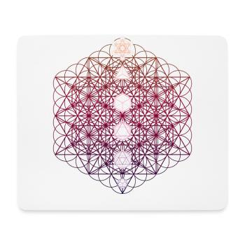 64 Tétraèdre Métatrons Cube Sacré Géo - Tapis de souris (format paysage) - blanc - Devant