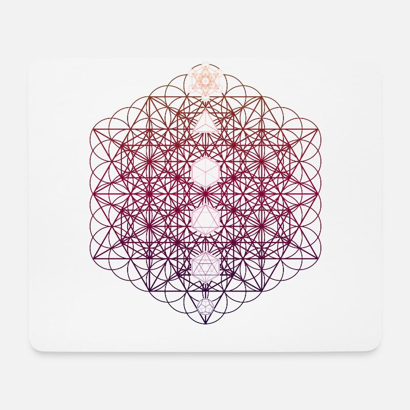 64 Tetraeder Metatrons Würfel Sacred Geo - Mousepad (Querformat) - Weiß