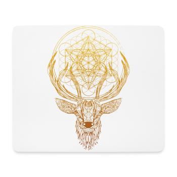 Ornate Deer Sacred Geometry Metatron - Mouse Pad (horizontal) - white - Front