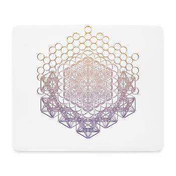 Metatrons Cube Sacred Geometry Connected - Mouse Pad (horizontal) - white - Front