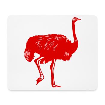 Silhouette d’oiseau d’autruche - Tapis de souris (format paysage) - blanc - Devant