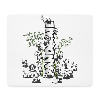Panda’s « Pandamie » mignon ours panda câlin - Tapis de souris (format paysage) - blanc - Devant