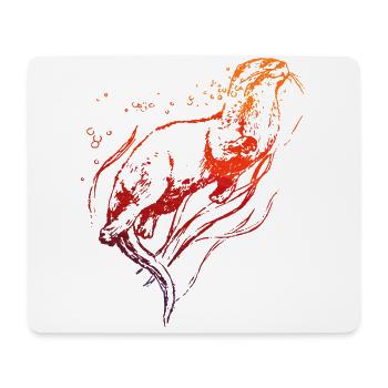Otter - Mousepad (Querformat) - Weiß - Vorne