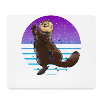 Otter Retro - Mousepad (Querformat) - Weiß - Vorne