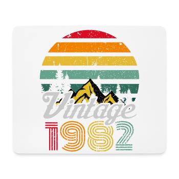 Vintage 1982 82 Anniversaire Rétro Vintage Cadeau - Tapis de souris (format paysage) - blanc - Devant