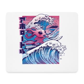 Axolotl Surf Vaporwave Japan Wave - Tapis de souris (format paysage) - blanc - Devant