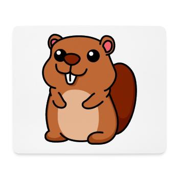 Beaver Comic Animal - Mouse Pad (horizontal) - white - Front