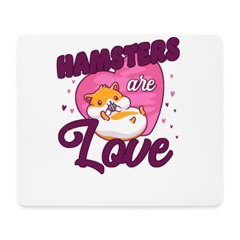 Hamster Heart Hamsters Are Love - Tapis de souris (format paysage) - blanc - Devant