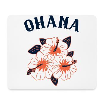 Hawaiianisches Hibiskus Blumendesign, Ohana Hawaii - Mousepad (Querformat) - Weiß - Vorne