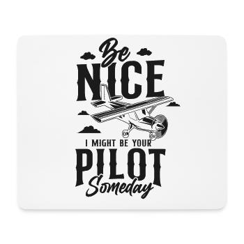 Pilote d’avion Vintage Be Nice I - Tapis de souris (format paysage) - blanc - Devant