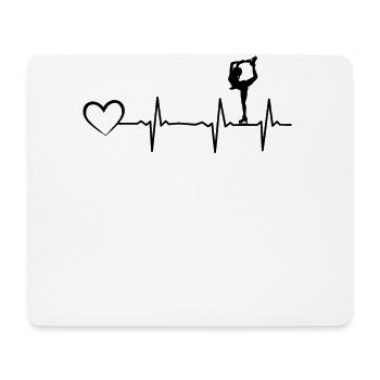 Eiskunstlauf USA Eislaufen Heart Heartbeat - Mousepad (Querformat) - Weiß - Vorne