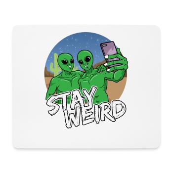 Alien Phone Selfie - Mouse Pad (horizontal) - white - Front