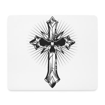 Skull Cross Gothic Metal Emo Rock - Mouse Pad (horizontal) - white - Front