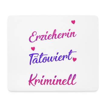 Erzieherin Und Tätowiert - Mousepad (Querformat) - Weiß - Vorne