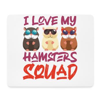 Hamster mignon J’aime mes hamsters - Tapis de souris (format paysage) - blanc - Devant