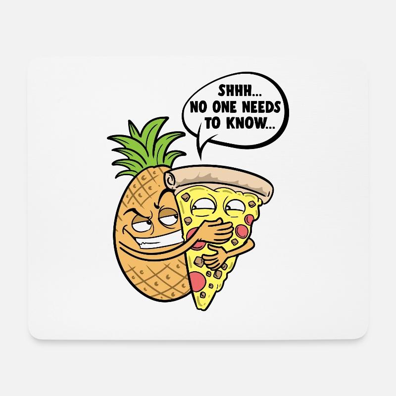 Pineapple Hawaiian Pizza Shh, No One Needs To Know - Mousepad (Querformat) - Weiß