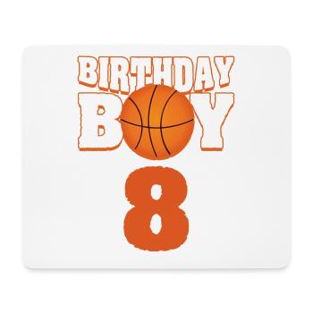 Birthday Boy 8. Geburtstag Basketball Mitgebsel - Mousepad (Querformat) - Weiß - Vorne