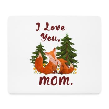 Ich liebe dich Mama Muttertag mit Füchsen - Mousepad (Querformat) - Weiß - Vorne