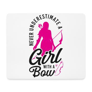 Archery Bow Archer Girl Vintage - Mouse Pad (horizontal) - white - Front