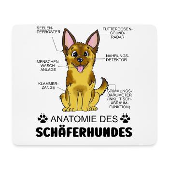Anatomie des Schäferhundes - Mousepad (Querformat) - Weiß - Vorne