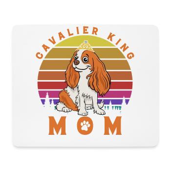 Cavalier King Maman - Tapis de souris (format paysage) - blanc - Devant
