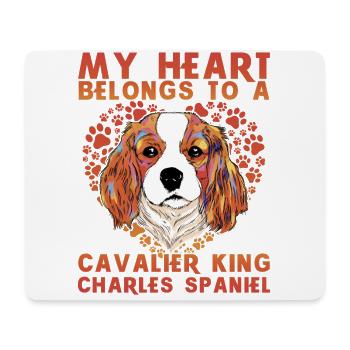 My Heart belongs to a Cavalier King Charles Spanie - Mousepad (Querformat) - Weiß - Vorne