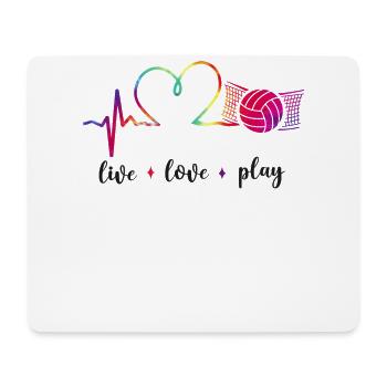 Volleyball Player Team Heartbeat - Mouse Pad (horizontal) - white - Front