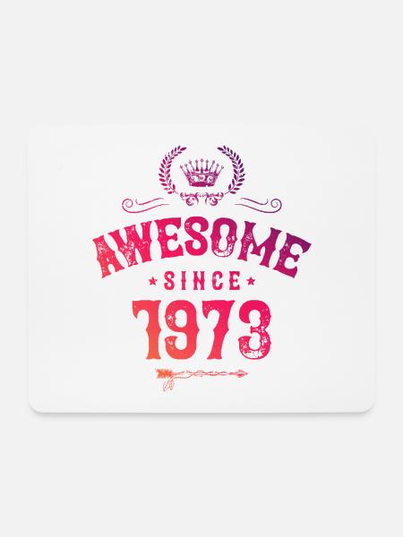 1973 awesome since - Mousepad (Querformat) - Weiß