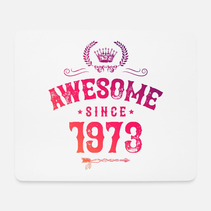 1973 awesome since - Mousepad (Querformat) - Weiß