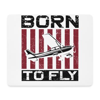 Pilote d’avion Vintage Born To Fly - Tapis de souris (format paysage) - blanc - Devant