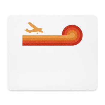 Airplane Pilot Vintage Retro - Mousepad (Querformat) - Weiß - Vorne