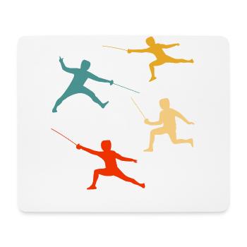 Fechten - Mousepad (Querformat) - Weiß - Vorne