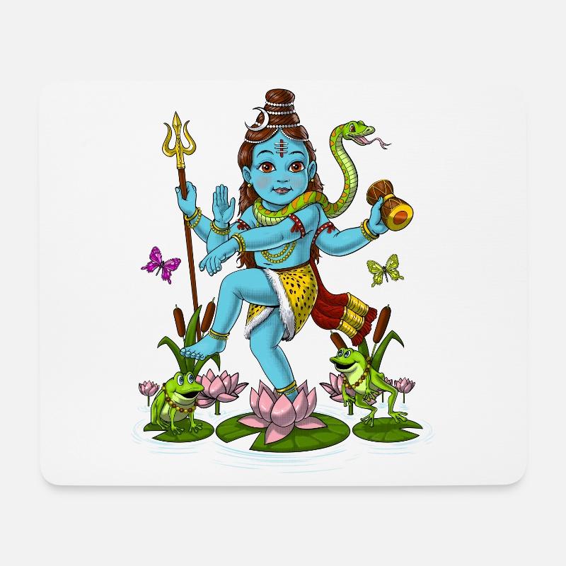Baby Shiva Hindu Nataraja - Mousepad (Querformat) - Weiß
