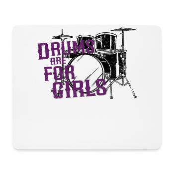 Batteur Drum Set Girl Vintage - Tapis de souris (format paysage) - blanc - Devant