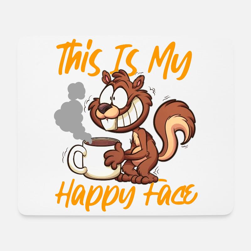 Squirrel Acorn This Is My Happy - Mousepad (Querformat) - Weiß