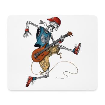 Skeleton Metal Guitariste - Tapis de souris (format paysage) - blanc - Devant