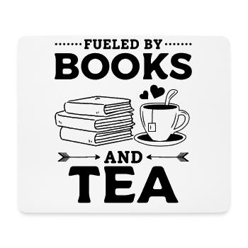 Fueled By Books And Tea Book Lover Bücherwurm - Mousepad (Querformat) - Weiß - Vorne